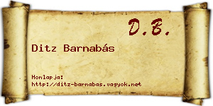 Ditz Barnabás névjegykártya