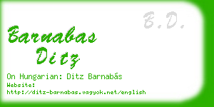 barnabas ditz business card