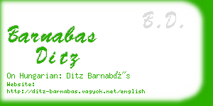 barnabas ditz business card